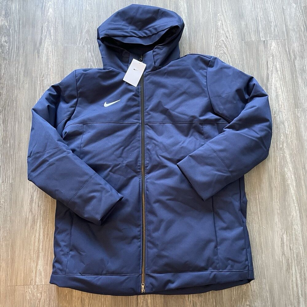 Nike 550 Down Hooded Parka Football Team Issued Navy Blue DJ6526-419 NWT